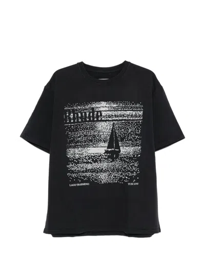 Rhude Graphic Print Crew Neck Short Sleeve T-shirt In Black