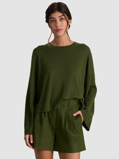 Alice And Olivia Margie Wool Pullover In Green