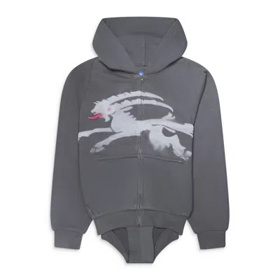 Prototypes Sprayed Goat Hoodie Romper Black In Gray