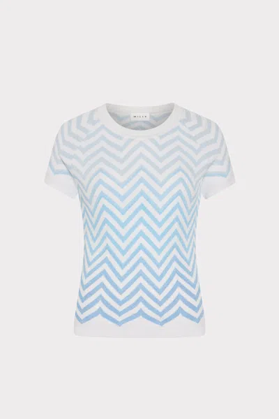 Milly Kaira Metallic Stripe Sweater In Blue