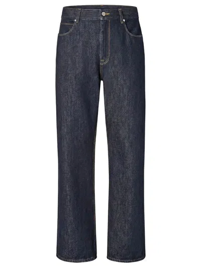 Fendi Straight Leg Denim Trousers With Five Pockets In Blue