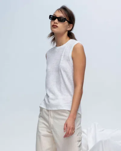 Atm Anthony Thomas Melillo Slub Jersey Crewneck Tank Top In White