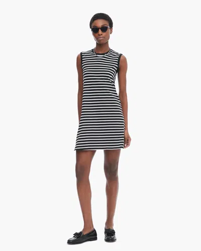 Atm Anthony Thomas Melillo Stripe Classic Jersey Mini Dress In Black