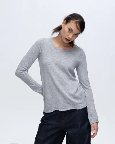 Atm Anthony Thomas Melillo Woman T-shirt Light Grey Size L Pima Cotton, Polyester In Gray