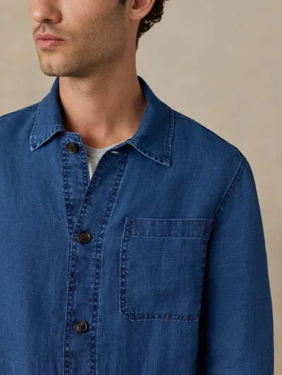 Faherty Indigo Studio Jacket In Blue