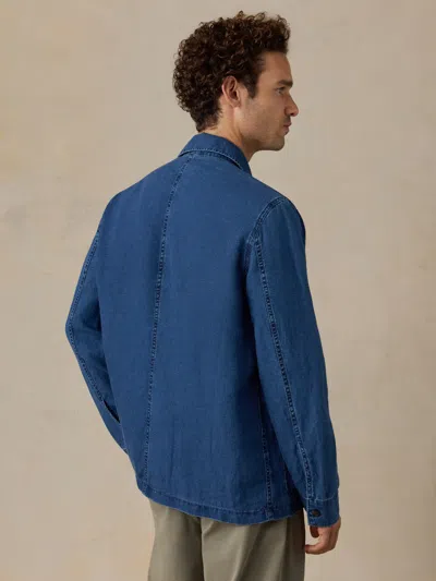Faherty Indigo Studio Jacket In Blue