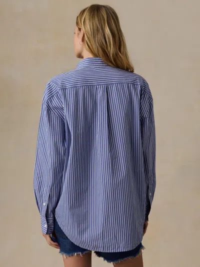 Faherty Coastal Poplin Relaxed Shirt In Blue