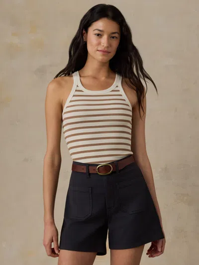 Faherty Surfside Rib Tank In Pink
