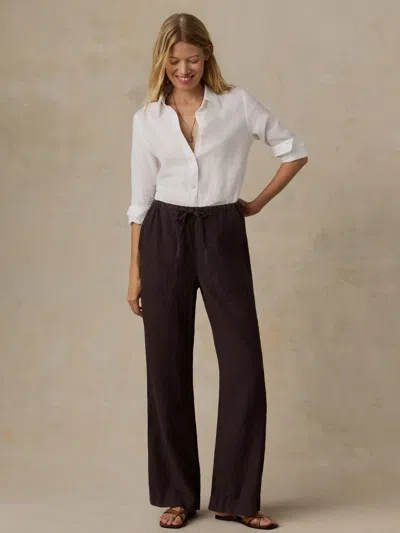 Faherty Topanga Drape Ankle Pants In Black