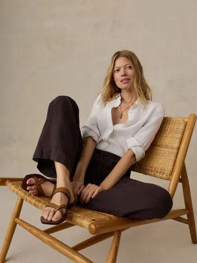 Faherty Topanga Drape Ankle Pants In Black