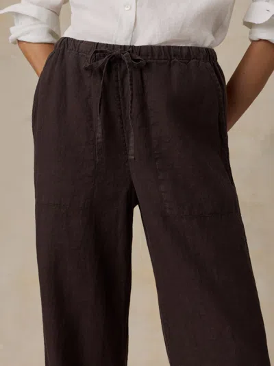 Faherty Topanga Drape Ankle Pants In Black