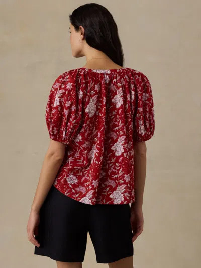 Faherty Voile Lettie Top In Red