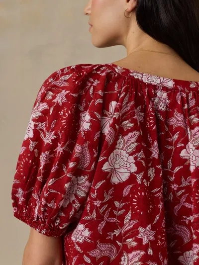 Faherty Voile Lettie Top In Red