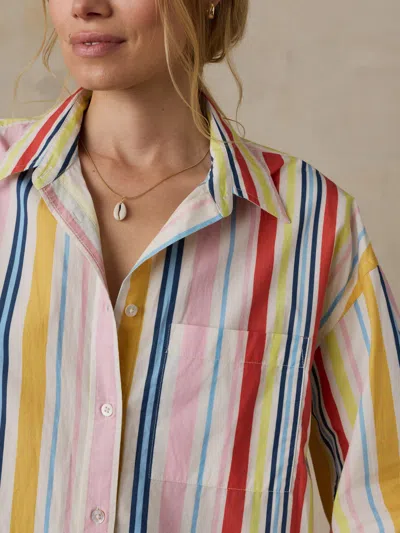 Faherty Coastal Poplin Relaxed Shirt In Multi