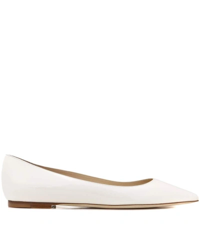 Shop Jimmy Choo Romy Flat Patent Leather Ballerinas In White