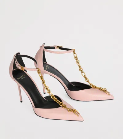 Balmain Sync Leather Stilettos With Pointed-toe In Animal Print