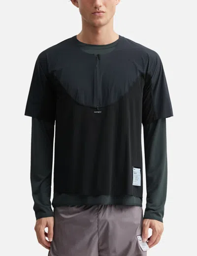 Satisfy Justice Trail Half-zip T-shirt In Black