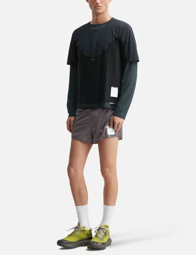 Satisfy Justice Trail Half-zip T-shirt In Black