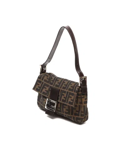 Fendi Zucca Baguette Bag In White