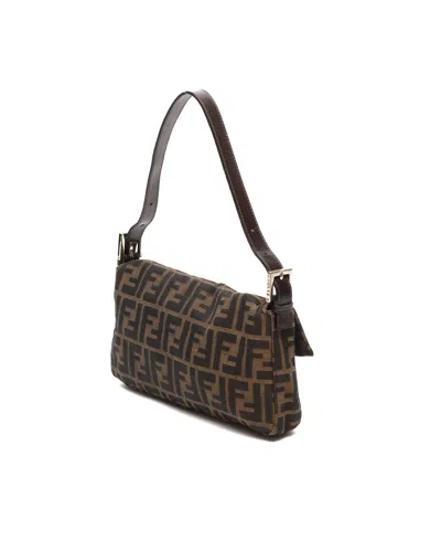 Fendi Zucca Baguette Bag In White