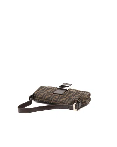 Fendi Zucca Baguette Bag In White