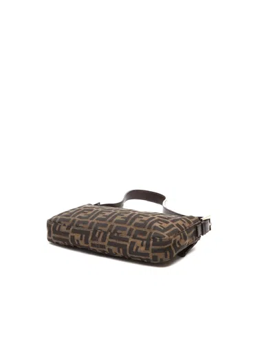 Fendi Zucca Baguette Bag In White