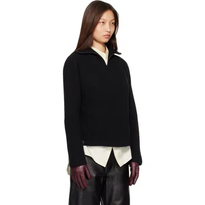 Mackage Black Gladys Knit Half-zip Pullover Sweater In Black