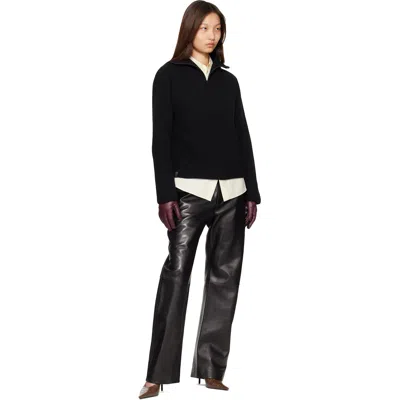 Mackage Black Gladys Knit Half-zip Pullover Sweater In Black
