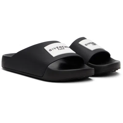Givenchy Black Label Slide Sandals In Black