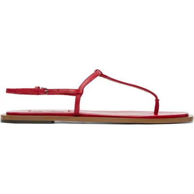 Totême Purist T-strap Nappa Leather Sandals In Red