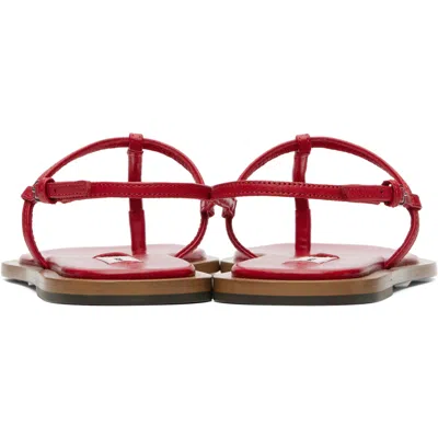 Totême Purist T-strap Nappa Leather Sandals In Red