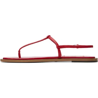 Totême Purist T-strap Nappa Leather Sandals In Red