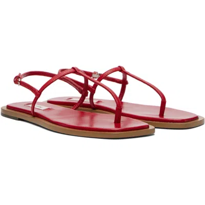 Totême Purist T-strap Nappa Leather Sandals In Red