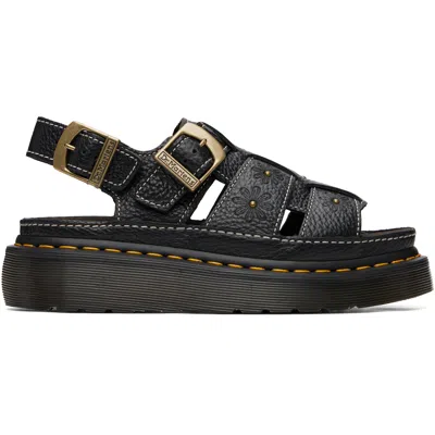 Dr. Martens Wrenlie Open Toe Nappa Leder Fisherman Plateausandalen In Black