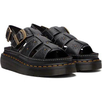Dr. Martens Wrenlie Open Toe Nappa Leder Fisherman Plateausandalen In Black