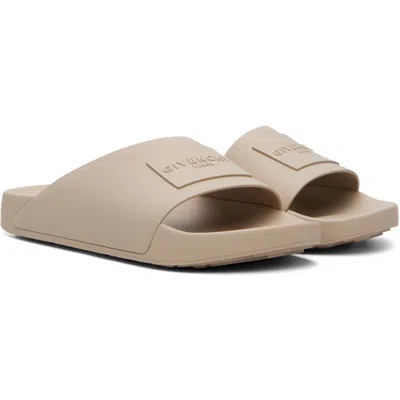 Givenchy Rubber Slide Mules Flat Open Toe Label In Multi