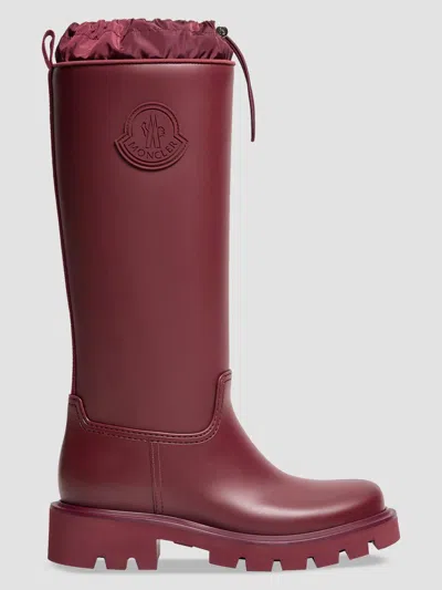 Moncler Kickstream Knee High Rain Boot In Burgundy