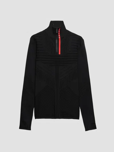 Prada Technical Knit Turtleneck In Black