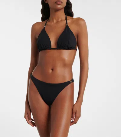 Tory Burch T Monogram Bikini Bottoms In Black