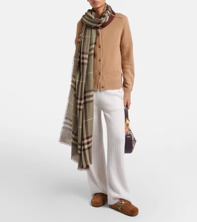 Burberry Check-pattern Buckle-fastening Slippers In Brown