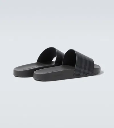 Burberry Check Slides In Black