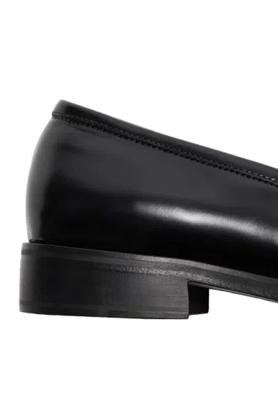 Acne Studios Stamped Monogram Calf Leather Loafers In Black