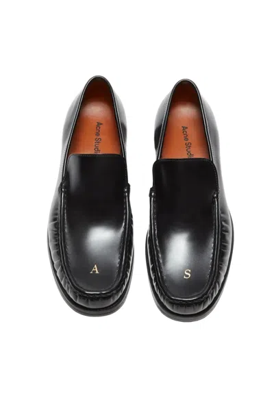 Acne Studios Leather Loafers Black In Black