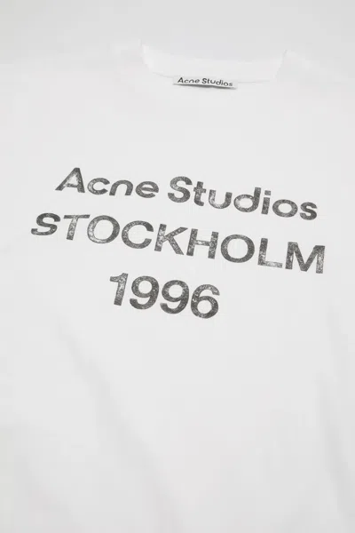 Acne Studios Womens Dusty White Edden 1996 Logo Cotton-blend T-shirt In White