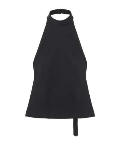 Alexander Mcqueen Halterneck Backless Top In Black
