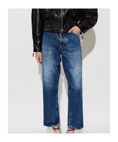 Dsquared2 Belt Loop Jeans In Blue