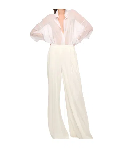 Norma Kamali Oversized-fit Sheer Bodysuit In White