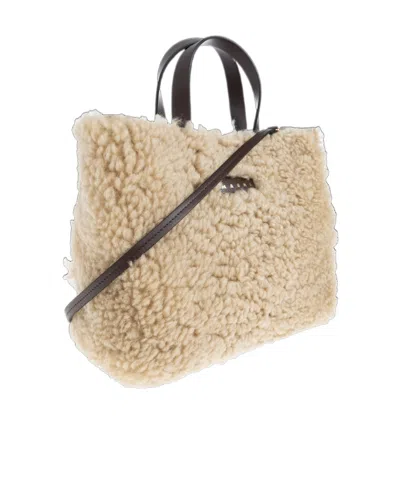 Marni Museo Double Handle Shoulder Bag In Brown