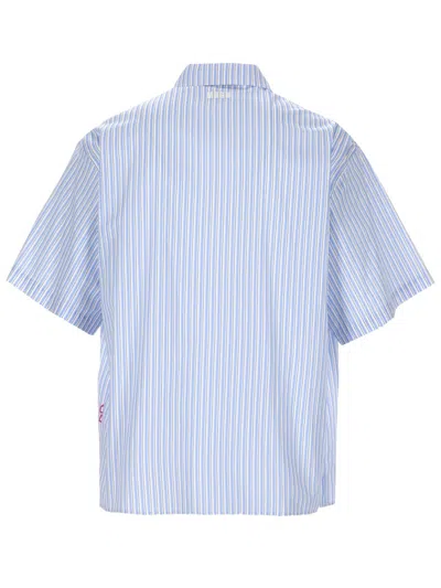 Msgm Pantalone In Cotone Con Doppio Elastico In Blue