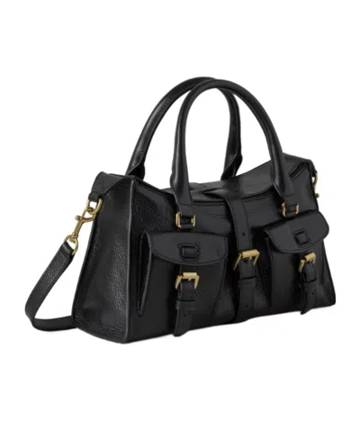 Mulberry Small Roxanne High Shine Leather Crossbody Bag In Black